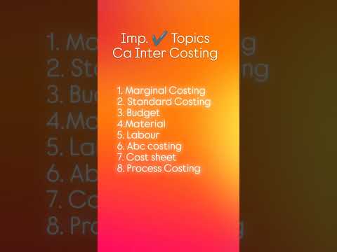 #cainter #caintercosting #costing #caaspirat #charteredaccountant #cainterjan25