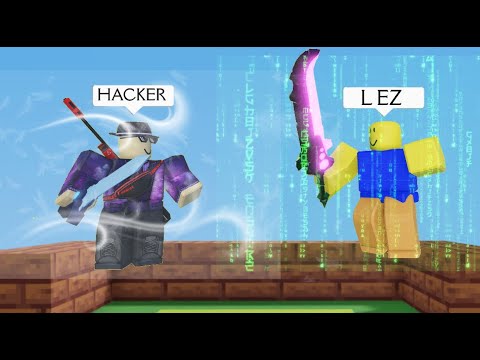 beating a hacker with SNOWBALLS   😎 (Roblox Bedwars)