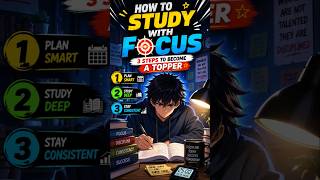 How to Study with Focus 🔥3 Steps to Become a Topper #studytips #exams