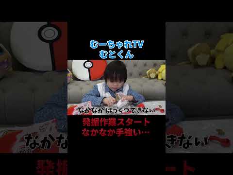 発掘作業スタート 　なかなか手強い　【むーちゃれTV切り抜き】#shorts #切り抜き#おもちゃ