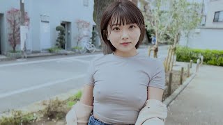 【ノーブラ散歩】大学1年生がノーブラで桜見に行ったら...
