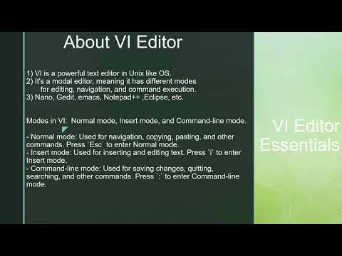VI Editor essentials Part 1 Theory