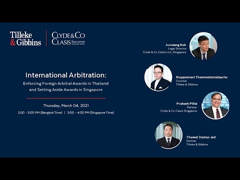 [EN] Tilleke & Gibbins and Clyde & Co., Classis Arbitration Webinar