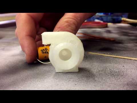 3d Printed air blower running on a 6mm pager motor