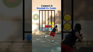 INSANE Baseball Vs. Tennis CONNECT 4 CHALLENGE! #shorts