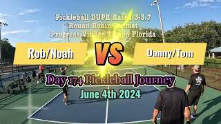 Tampa Florida PV Pickleball Round Robin Rob/Noah VS Tom/Danny Win 11-6