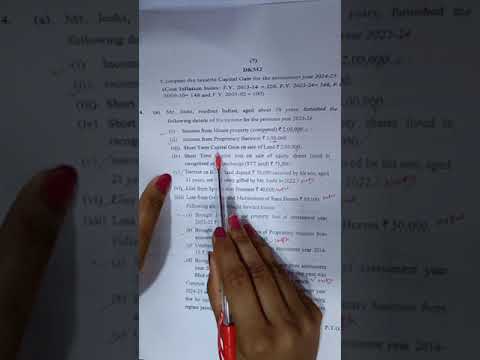 CA intermediate Taxation May 24 questions paper
