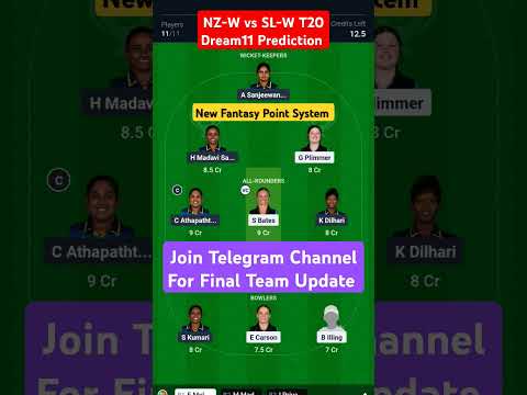 NZ-W VS SL-W T20 DREAM11 PREDICTION| SL-W VS NZ-W DREAM11 PREDICTION #todaymatchprediction