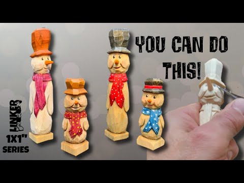 Super Simple Slender Snowman -Full Knife Only Tutorial (1x1 series)