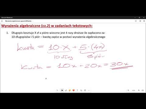 Wyrażenia algebraiczne cz 2 (Matematyka przed egzaminem 8-klasisty)