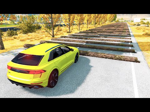 Cars vs 100 Fallen Trees in BeamNG Drive!