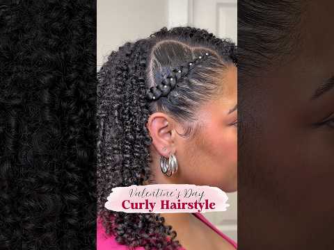 Perfect Curly Hairstyle for Valentine’s Day #hearthairstyle #curlyhairstyles #vday #3chair