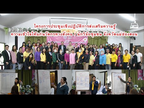 โครงการประชุมเชิงปฏิบัติการสร้างความรู้ความเข้าใจให้แก่วัตกรทางสังคมฯ จังหวัดแม่ฮ่องสอน