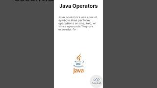 Java Operators #java #codecraft #coding #javabasics #operatorsinjava #operator #logicaloperator #HR