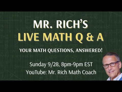Live Q and A with Mr. Rich!