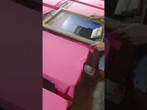 ร้านดอนเมืองสกรีน Ep 32 สกรีนสีดำบนเสื้อสีชมพู #screen #handmade #บล็อกสกรีน #diy