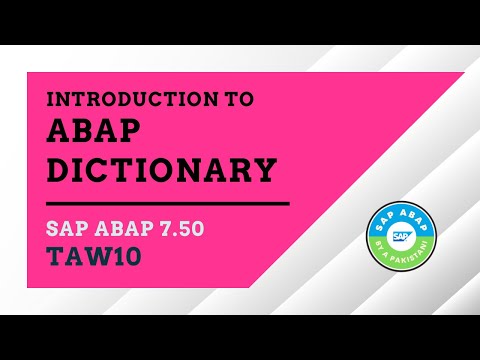 Introduction to ABAP Dictionary | Description of the ABAP Dictionary | TAW10 Part II | Unit 1 | SAP