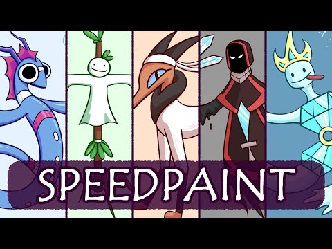 Dream Team and Happy Duo as Creatures Part 1 | MCYT Speedpaint