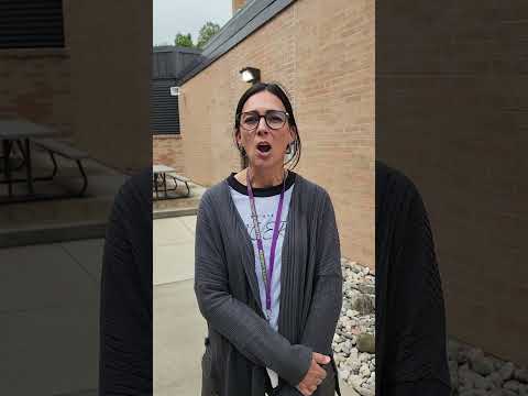 Ellsworth Community School counselor Jessica Pletcher sharing her thoughts after the our assembly.