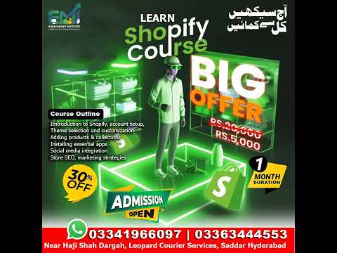 #ShopifyCourse #OnlineEarning #EarnMoneyOnline #EcommercePakistan #BusinessFromHome #ShopifyTraining
