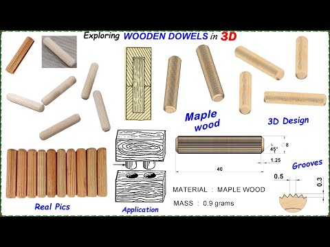 Exploring a WOODEN DOWEL in 3D, #3Dmodeling,#SolidWorks,#fusion360,#woodworking,#furniture