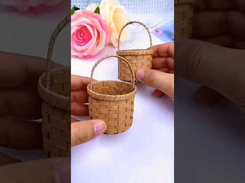 Let's make mini flower basket from cardboard #beach #love #travel #edm #diy #easycrafts