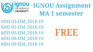 Free assignment of IGNOU MA- 1st SEM || anveshan