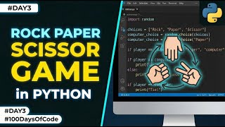 Rock Paper Scissor Game in Python || #day3 ||  #100dayscodingchallenge