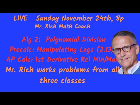 Mr. Rich Math Q&A Sunday November 24, 2024