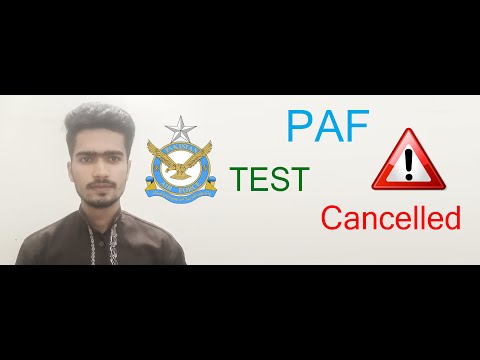 Alert ! Update about Pakistan Air Force (PAF) Test Has Been Cancelled Paf Test Cancel