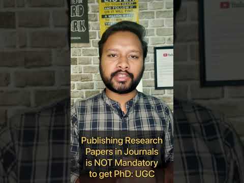 [Big Update] Now it's NOT Mandatory to Publish Research Paper to get PhD Thesis | #shorts #phd #ugc