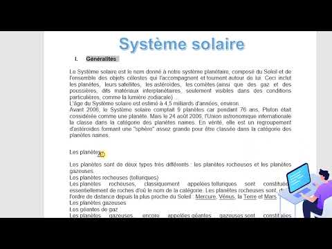 Application Activité 1 - Le système solaire -  #microsoftword