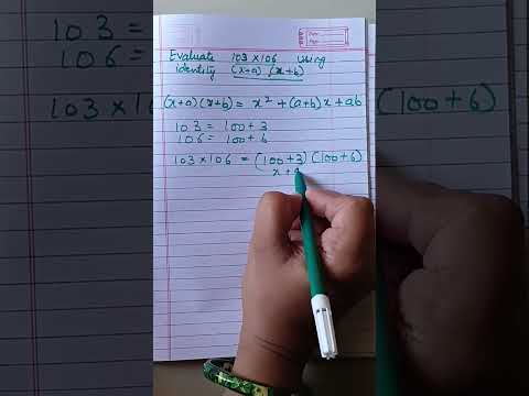 How to Evaluate 103*106 using identity #maths #class9 #class10 #cbseboard