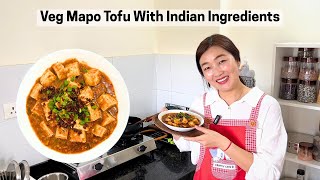 Vegan Mapo Tofu Recipe With Indian Ingredients 🌱 | Chinese Vegetarian Food | 素麻婆豆腐