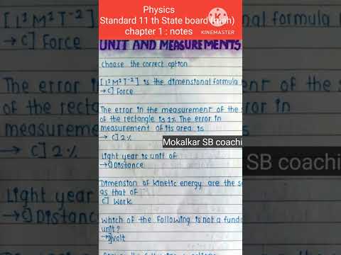 Q1 notes | 11th Physics | chapter 1 | state board |