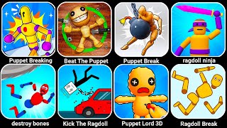 Puppet Break, Destroy Bones Smashing, Ragdoll Break, Puppet Breaking Death Story, Puppet Lord 3d...