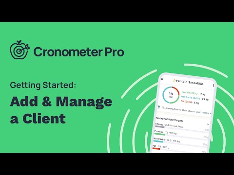 How To Add & Manage A Client On Cronometer Pro