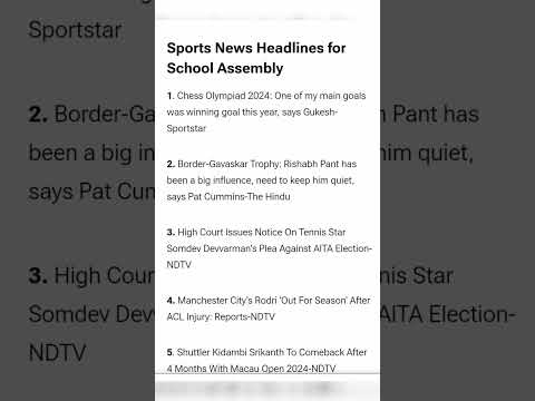 Headlines for school assembly.. 25th September 2024....#assembly #schoolassembly
