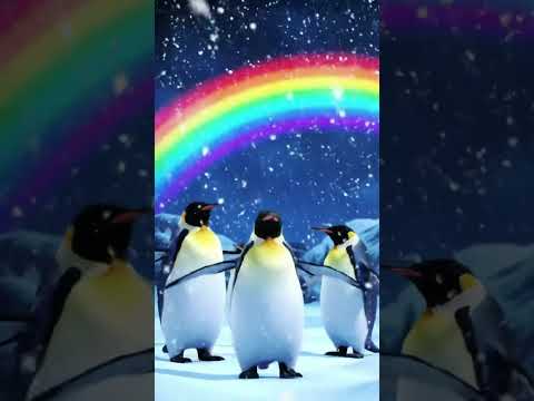 Penguin’s Magical Musical Snowstorm 🌈❄️🐧#Shorts