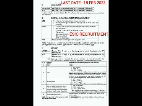 ESIC RECRUITMENT 2022