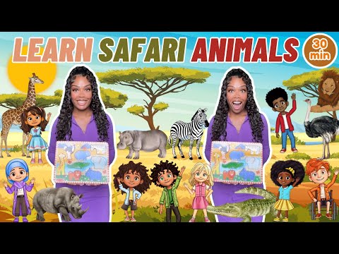 Safari Animals in Africa|Learning with Ms Houston| Kid Songs