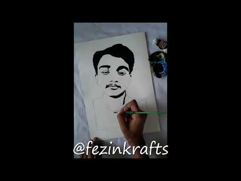 STENCIL ART/acrylic portrait painting/black and white vector art