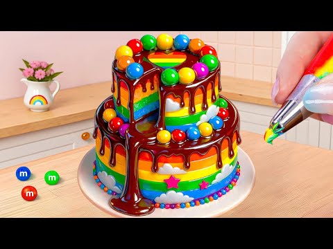 Yum Yum Melting Rainbow Chocolate Cake ✨ DIY 1000+ Mini Tiny Rainbow Cake Ideas 💗 Cake In Wonderland