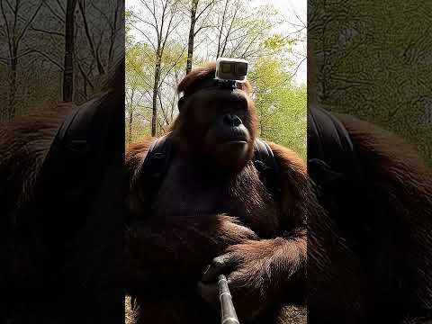I hate this forest #viral #funny #bigfoot #bigfootvlog #bigfootai #relatable #monkey #selfiestick