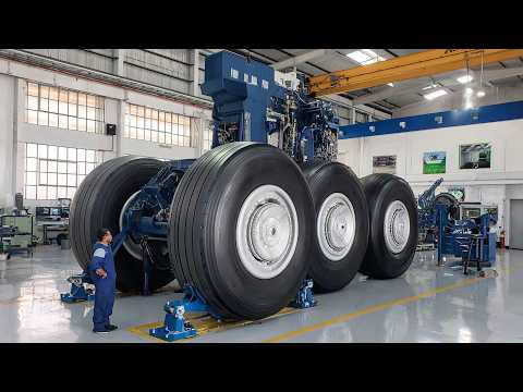 Inside Largest Automation Landing Gear Production Factory - Heavy Duty Tire Working Technology