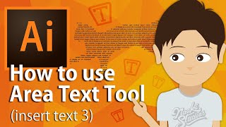 Adobe Illustrator tutorial - How to use Area Text Tool (Insert Text 3)