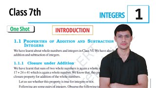 Class 7th maths l Integers l Introduction l Chapter 1 l NCERT l One shot