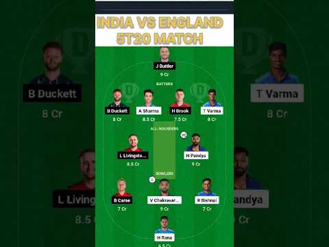 IND vs ENG 5th T20 Dream 11 TeamPrediction |IND vs ENG Dream 11 TodayMatch | #dream11 #shorts #yt