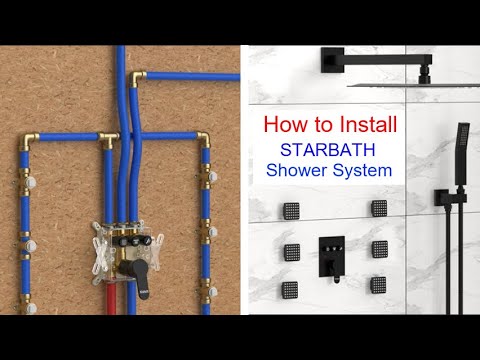 How to Install STARBATH Wall Mounted Shower System with 6 Body Jet Push Button
