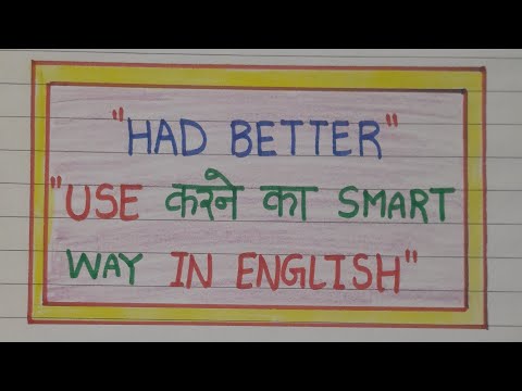 👉𝘂𝘀𝗲 𝗼𝗳 "𝗵𝗮𝗱 𝗯𝗲𝘁𝘁𝗲𝗿" अच्छा होगा के 𝘀𝗲𝗻𝘀𝗲 मे 𝘂𝘀𝗲 कीजिये आसानी से 𝗲𝗻𝗴𝗹𝗶𝘀𝗵 वाक्य बनाए #learnenglish